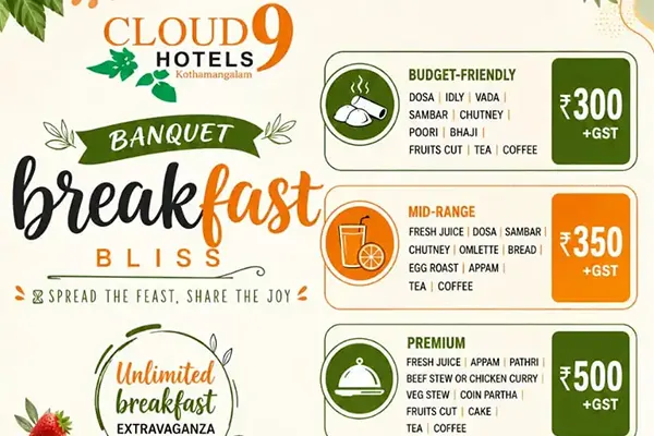 Cloud9 Hotel|A world-class 4-star facilitated|Hotel in Kothamangalam